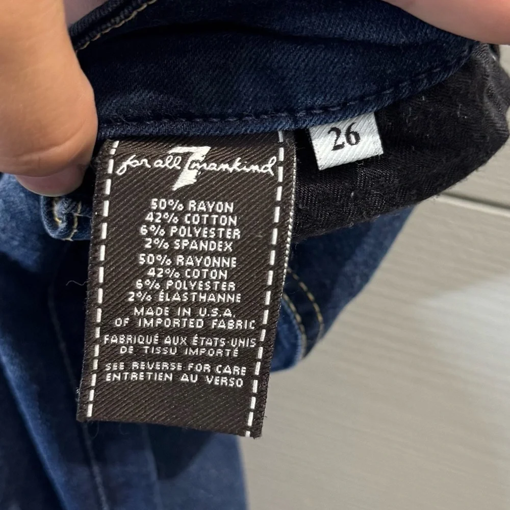 7 For All Mankind Women's High Rise Ankle Skinny Dark Blue Women's Jeans